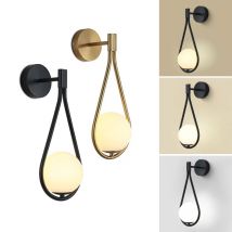 Milchglaskugel-LED-Wandleuchten, Wandleuchte für Badezimmer, Nachttisch, Innenbereich, LED-Wandleuchten mit G9 für Foyer, Flur, AC85–265 V