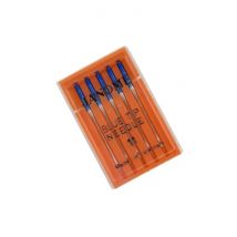 Janome Estuche de 5 Agujas Especiales de Punto Blue Tip N75 para Géneros Medios/Finos y Prendas Elásticas