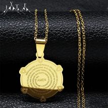Christliche Bibel Vers Gebet Anhänger Halskette Männer Edelstahl Glauben Schutz Amulett Halsketten religiösen Schmuck n6155s05