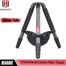 GEEHOPE B560C Treppiede professionale per fotocamera in fibra di carbonio pesante Staffa per birdwatching superiore super stabile Tubo da 40 mm 30 kg Carico massimo