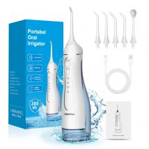 h2ofloss Irrigatore orale Portatile Dentale Acqua Flosser per Denti Apparecchi Ricaricabili Casa e Viaggi IPX7 Impermeabile