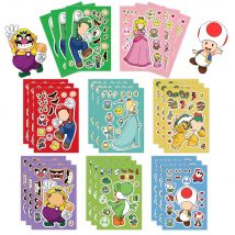 32 fogli adesivo puzzle fai da te per bambini Mario Face divertente cartone animato anime assemblare adesivi giocattoli per bambini ragazzi ragazze regali