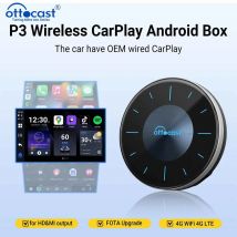 OTTOCAST P3 OttoAibox CarPlay AI Box Wireless Android Auto Smart TV Box Accessori auto per Benz Audi Kia Hyundai VW Toyota 2024