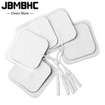20/10 pz 5x5 cm TENS EMS Stimolatore Muscolare Nervoso Elettrodi Gel Massaggiatore Patch per Elettrodi Fisioterapia Macchina 2mm Spina