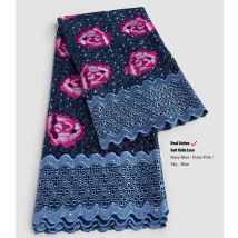 Unique Cotton Swiss Voile Lace with Guipure Edge African Embroidery inspired Fabric Traditional Garment Rocking Appliques 5 yard