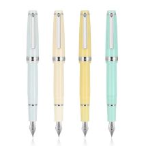 Jinhao 82-Acryl-Füllfederhalter mit F 0,5 mm Feder, Schulbürobedarf, Business-Schreibtintenstifte, silberner Clip, blau, gelb, grün