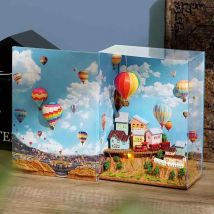 DIY Buch Nook Kit Holz Miniatur Puppenhaus Montage Gebäude Modell Bücherregal Einsatz Dekoration mit Licht Weihnachten Gifs