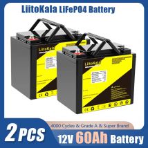2 szt. Baterii LiitoKala 12V/12.8v 50AH 60AH lifepo4 z 50A BMS do baterii 12V ksenonowe światło RV inwerter do przechowywania energii słonecznej