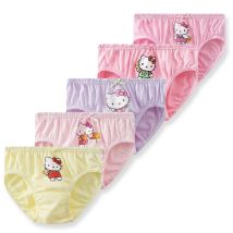 5 Pz/lotto Mutande Per Bambini Per Le Ragazze Cute Cat HelloKitty Cartoon Ragazze Mutandine di Cotone Del Bambino Biancheria Intima Per Bambini Slip Traspiranti