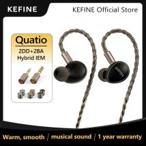 KEFINE Quatio 2DD+2BA Driver ibrido Auricolari IEM cablati Hi-Fi con alloggiamento in metallo CNC e cavo staccabile da 0,78 a 2 pin da 3,5 mm