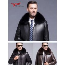 Winter 100% Natural Real Fox Fur Scarf Square Collar For Men Neck Warm Thick Scarves Luxury Fox Fur Shawl Male Jackets Coat