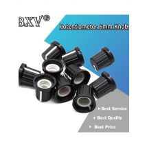 20PCS Hot Sale 6mm Shaft Hole Dia Plastic Threaded Knurled Potentiometer Knobs Caps Wh148