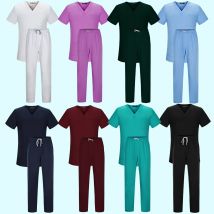 Niaahinn-uniformes de Spa de alta calidad, ropa de trabajo Unisex con cuello en V, conjunto de instituciones de cuidado de mascotas, ropa de salón de belleza