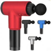 Pistola de Masaje Masajeador Muscular para Alivio del Dolor Percusion Profunda Corporal con 4 Cabezales y 6 niveles de Potencia Relajacion Hombros Cuello Espalda Ejercicio Drenaje Atletas Adelgazar