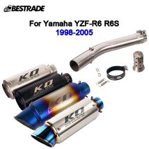Für Yamaha YZF R6 1998-2005 Motorrad Auspuff System 51mm Schalldämpfer Spitze Mitte Link Rohr