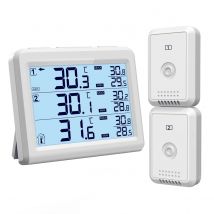 ORIA Refrigerator Digital Thermometer Wireless Freezer Thermometer Audible Alarm Household Indoor Outdoor Temperature Backlight