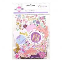 Creative Path 160pcs Printed Paper Diecuts Embellishments Ephemera Shapes Foil Design Scrapbooking Cardmaking Journal Decoration