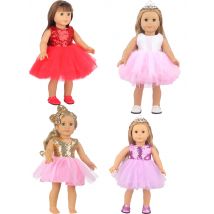 American 18 Inch Girl Doll Sequins Skirt Clothes Shining Cute Mini Dress For 43cm Baby New Born,OG,DIY Doll Accessories Toy