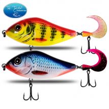 Langsam sinkender Ruckköder, Angelköder, weicher Schwanz, 60 mm, 80 mm, 100 mm, für Hecht, Pesca, Bass, neue Hot Tackle Musky Qulity-Haken