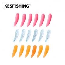 KESFISHING 100 Stück 0,5" MAGGOT künstliche weiche Silikonköder Brotwurm Köder Eisfischgerät Forellenfischgeruch