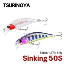 TSURINOYA Richiamo di Pesca 50S 5g Affondamento Minnow INTRUDER Trota Esche Dure DW106 Jerkbait Pesce Persico Luccio Bass Vendita Calda Crankbait Wobbler
