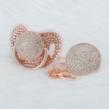 MIYOCAR SGS All-Bling-Schnuller und Schnullerclip, BPA-freier Schnuller, luxuriöser, einzigartiges Design, handgefertigt mit Strasssteinen