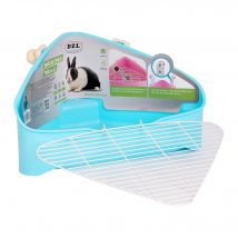 SMELL & SMILE Baño para mascotas conejo esquinera baño basura bandejas limpio interior entrenamiento para caja de arena ,38.7x25x21cm 2 colores