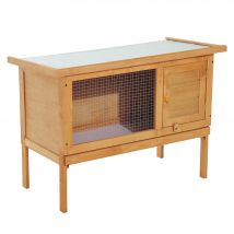 PawHut Conejera Exterior con Bandeja Extraíble Techo Asfáltico 90x45x65cm