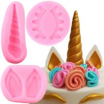 Einhorn Horn Ohren Auge Silikon Form Baby Geburtstag Cupcake Topper Fondant Kuchen Dekorieren