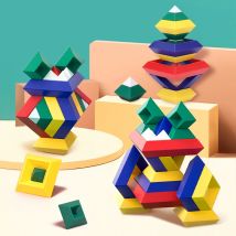 Kinder Bau Set Pyramide Bausteine Set 3D Geometrie Raum Spiel Montessori Pädagogisches Spielzeug Für Kinder Junge Mädchen