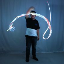 LED Rhythmische Gymnastik Band Bunte Leucht Gym Bänder Tanz Rgb Glow Led Poi Band Für Bauchtanz Hand Requisiten
