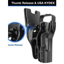 Gun&Flower Kydex OWB Holster for Glock 17 /19 Pistol with Thumb Release Retention Tactical Right Hand Gun Bags,NOT Red Dot