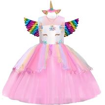 Kind Einhorn Menina Kleider Regenbogen Ballkleid Sommer Mädchen Kleidung Tutu Kinder Prinzessin Kleid Geburtstag Party Vestidor Robe
