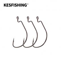 KESFISHING haczyk wędkarski stal wysokowęglowa szeroka korba przesunięty haczyk na miękką przynętę robak 1/0-9/0 Bass Barb Wobbler