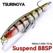 TSURINOYA 88mm 10,3g 88SP Suspending Minnow DW76 Lange Casting Angeln Köder Hecht Bass Jerkbait Tackle Künstliche Harter Köder