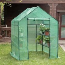Serra in polietilene 143x143x195 cm PE Semitrasparente Serra di pomodoro Telone Resistente alle intemperie Impermeabile Giardino Pianta Casa