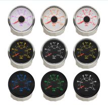 ELING Wasserdichtes, universelles 52 mm Öldruckmessgerät, 0–5 bar, 0–10 bar, mit 8 Farben Hintergrundbeleuchtung, 9–32 V, für Auto, LKW, Boot, Yacht