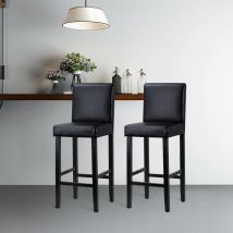 WOLTU 2 pezzi/set sedie da bar in ecopelle con schienale sgabelli da bancone con sedile imbottito spesso per bistrot da cucina per ufficio domestico