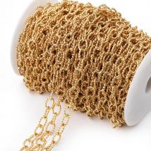 1m/10mm Edelstahl große schwere ovale klobige Knoten Hip Hop Punk Link Goldkette DIY Schmuck hand gefertigte Halskette Armband Ketten