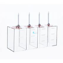 acryli made Liquid storage bucket 4 rooms 6 liters dosing pump Scale container