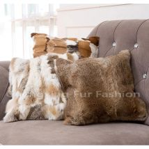 CX-D-06/Z 45x45cm Natürliche Braun Kaninchen Pelz Kissen Abdeckung/Fall ~ Drop Shipping