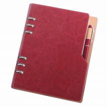 A5 6 Ringe PU-Leder lose Blätter Business Binder Cover Notizbücher 90 Blatt mit freiliegendem Stift eingesetzt