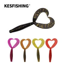 KESFISHING Angeln Weiche Köder Twin Tail Grub 84mm 12 stücke Jigging Köder Kunststoff köder Angelgerät Pesca Forelle locken