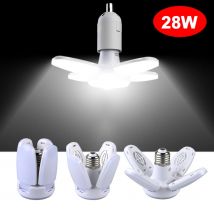 28W Składana żarówka LED E27 Lampa LED z łopatką wentylatora AC 220V 110V Bombilla Lampada Reflektor