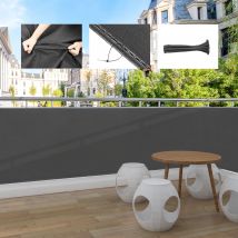 WOLTU Anthrazit Sichtschutz Balkon Garten Zaun Sichtschutz Netz Wind Staub Sonnenschutz Netz mit Kabelbinder Outdoor