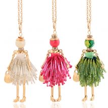 Bella moda donna collana nappa ciondolo alla moda per signora fascino francese femminile gioielleria regalo di natale all'ingrosso