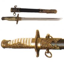 DENIX réplica de daga naval japonesa de la Segunda Guerra Mundial, hecha de metal, hoja no afilada, para decoración del hogar, coleccionismo, accesorios de película, atrezzo