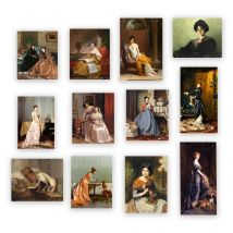 Classic Art Woman Portrait Oil Painting On Canvas Posters and Prints Victorian Ladies Print Vintage Aesthetic Wall Picture Decor