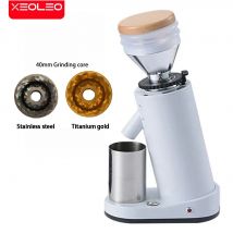 Xeoleo elektrische Kaffeemühle 40mm Titan Grat Metall Bohnen behälter exquisite kleine Espresso