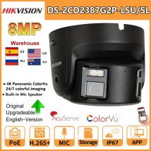 Hikvision 8MP IP Camera Panoramic ColorVu Turret DS-2CD2387G2P-LSU/SL 4K Security Double Lens Color